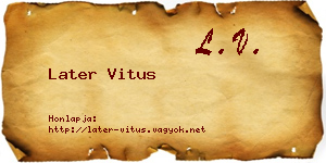 Later Vitus névjegykártya
